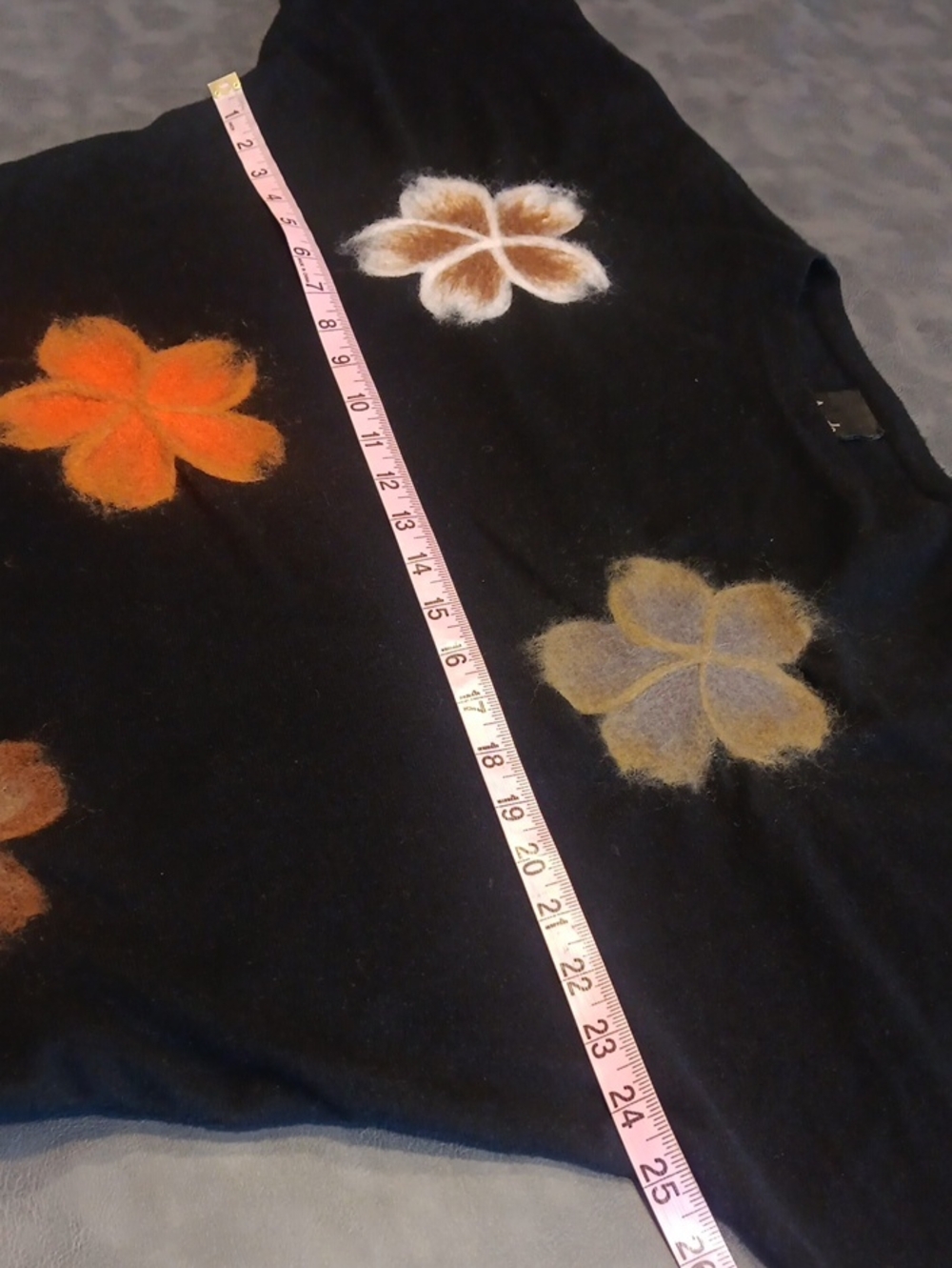 Aaeda Black Felted Floral Applique Dolman Sweater - Picture 7 of 9